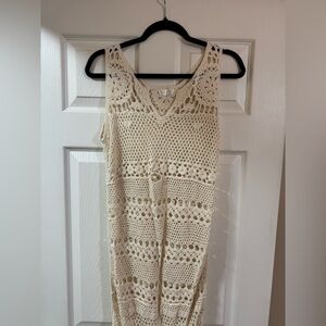 Altar'd State Beige Textured Knit swimsuit coverup